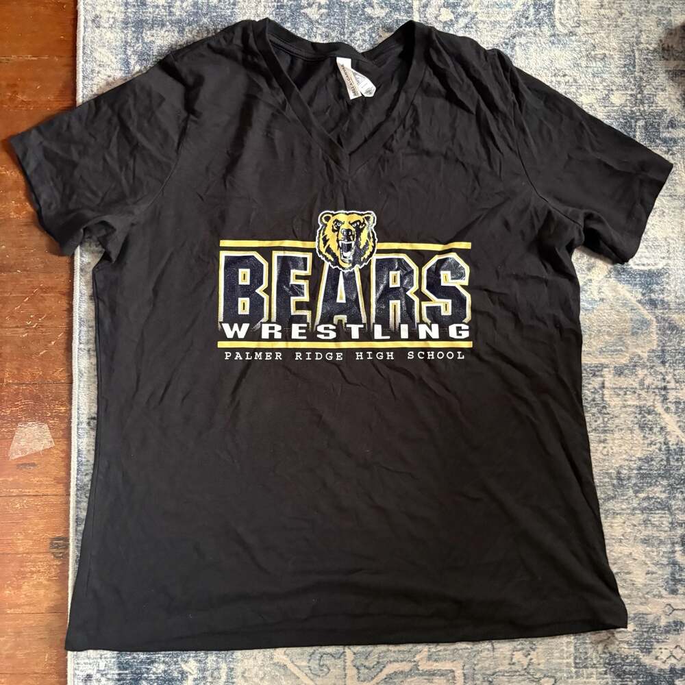Bears Wrestling V-Neck T-Shirt, Palmer Ridge High School